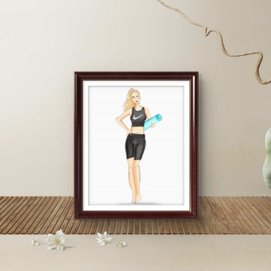 workout, yoga, mode illustratie poster