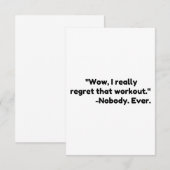 Workoutprijsopgave Bedankkaart (Voorkant / Achterkant)