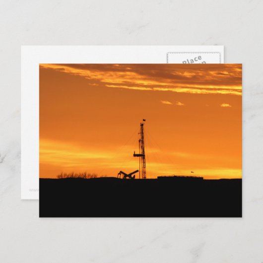Workover Rig op Sunset Briefkaart (Voorkant / Achterkant)