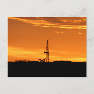Workover Rig op Sunset Briefkaart