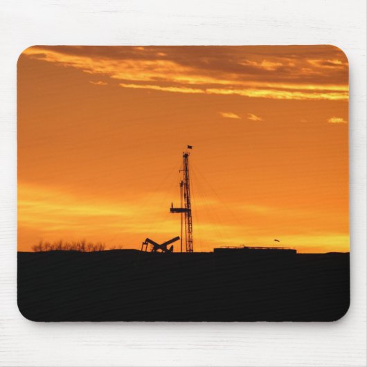 Workover Rig op Sunset Mousepad Muismat (Voorkant)