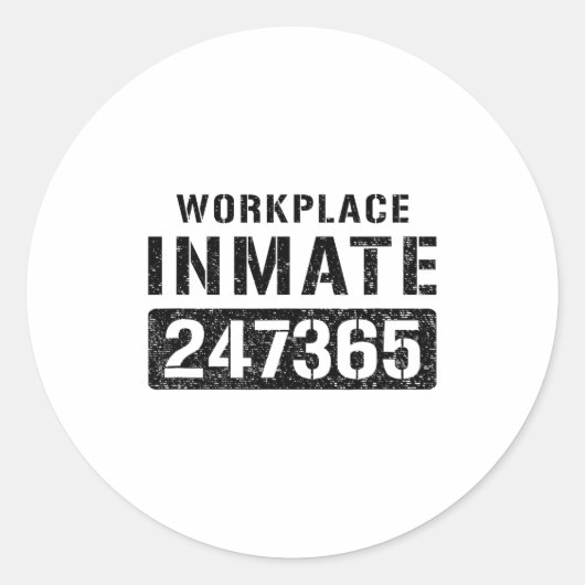 Workplace Worker Prisoner Inmate Halloween Costume Ronde Sticker (Voorkant)