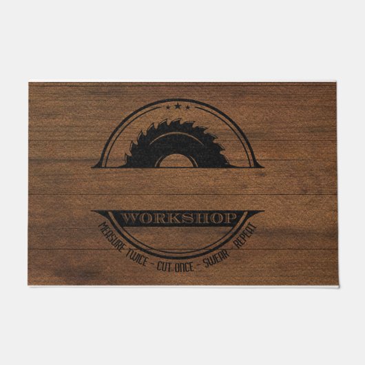 Workshop Doormat, aangepaste workshop Sign Deurmat (Voorkant)
