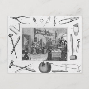 Workshop en belangrijkste sieraden, 1810 briefkaart