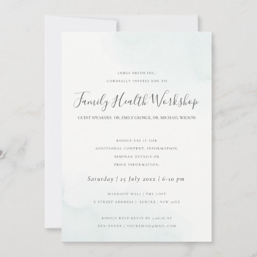 WORKSHOP EVENEMENT STRAND BLAUWE WATERVERF KWASTST KAART (Voorkant)