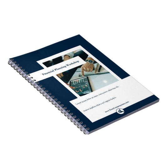 Workshop financiële planning — wit en blauw notitieboek (Rechterzijde)