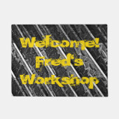 Workshop Garage Man Cave Industrial CUSTOM Doormat Deurmat (Voorkant)