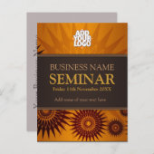 Workshop Golden Sun Business Seminar Uitnodiging Briefkaart (Voorkant / Achterkant)