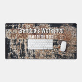 Workshop Grunge Rusty Metal Patina Gepersonaliseer Bureaumat (Keyboard & Muis)