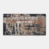 Workshop Grunge Rusty Metal Patina Gepersonaliseer Bureaumat (Voorkant)