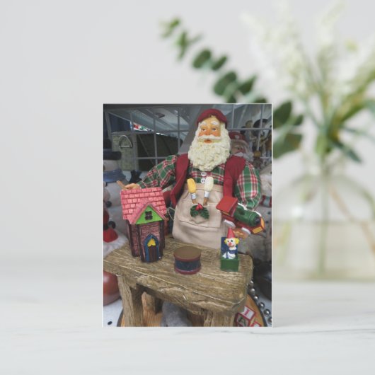 Workshop-Kerstman Briefkaart (Staand voorkant)