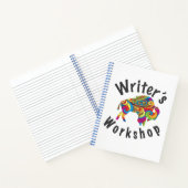 Workshop-laptop van schrijver notitieboek (Binnen)