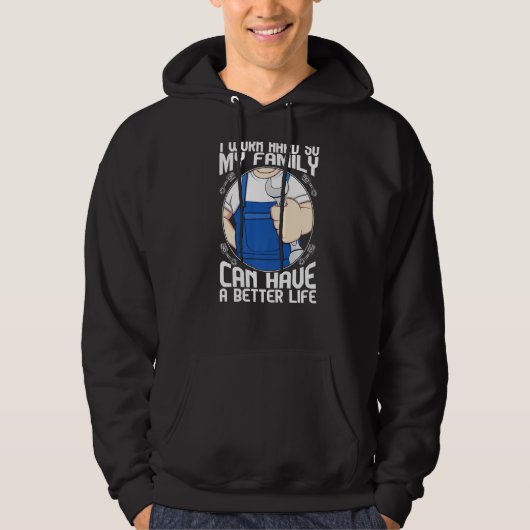 Workshop Mechanic Car Guy Garage Hoodie (Voorkant)