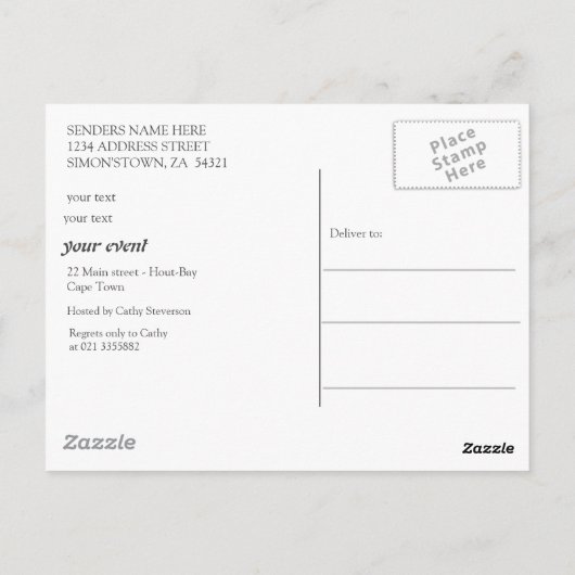 Workshop Mode voor dames Fantasy Briefkaart (Achterkant)