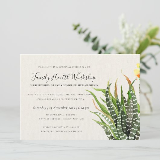 WORKSHOP MODERN DESERT CACTUS WATERVERF KAART (Staand voorkant)