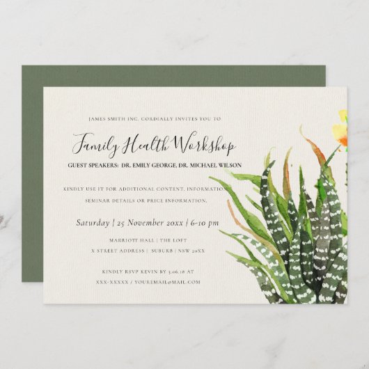 WORKSHOP MODERN DESERT CACTUS WATERVERF KAART (Voorkant / Achterkant)