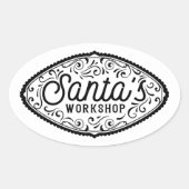 Workshop Noordpool Santa Ovale Sticker (Voorkant)
