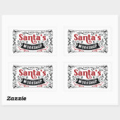 Workshop Noordpool Santa Rechthoekige Sticker (Vel)