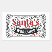 Workshop Noordpool Santa Rechthoekige Sticker (Voorkant)