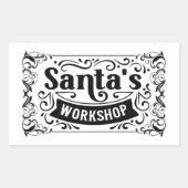 Workshop Noordpool Santa Rechthoekige Sticker (Voorkant)