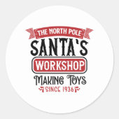 Workshop Noordpool Santa Ronde Sticker (Voorkant)