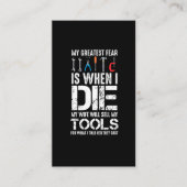 Workshop over dure tools voor ambachtsman visitekaartje (Voorkant)