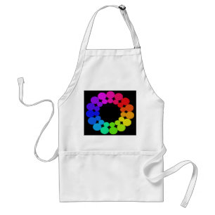 Workshop over kunstonderwijs in colorwielapron 7 standaard schort