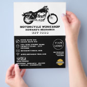 Workshop over motorfietsen, Adverteren mechanisch  Flyer (Hand)