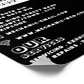 Workshop over motorfietsen, Adverteren mechanisch  Poster (Hoek)