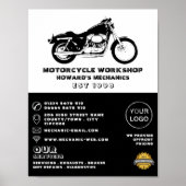 Workshop over motorfietsen, Adverteren mechanisch  Poster (Voorkant)