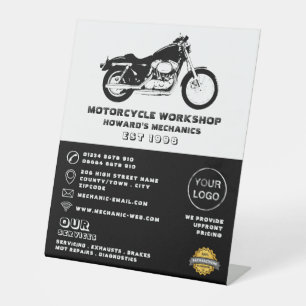 Workshop over motorfietsen, Adverteren mechanisch  Reclamebord Met Voetstuk