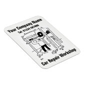Workshop over reparatie van auto's Cartoon Magneet (Rechterzijde)