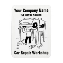 Workshop over reparatie van auto's Cartoon