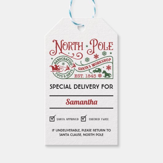 Workshop Santas Cadeaulabel (Voorkant)