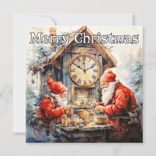 Workshop van de Kerstman | Prettige feestdagen €? Feestdagenkaart (Voorkant)