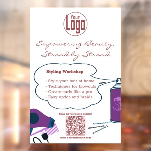 Workshop voor empowering van schoonheid raamsticker (Vel 2)