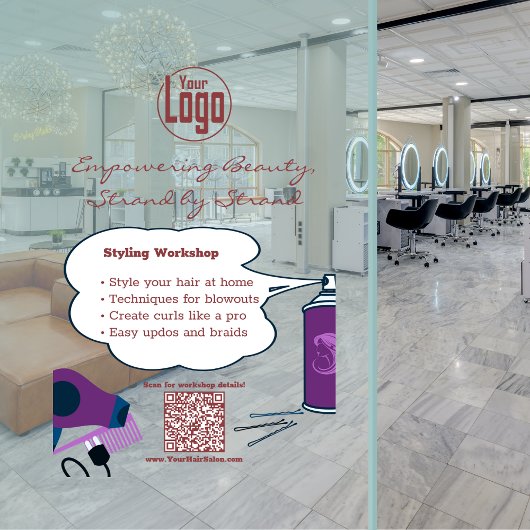 Workshop voor empowering van schoonheid raamsticker