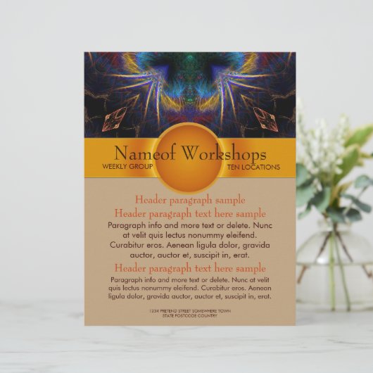 Workshops Party Events Fantasy Art flyer sjabloon (Staand voorkant)