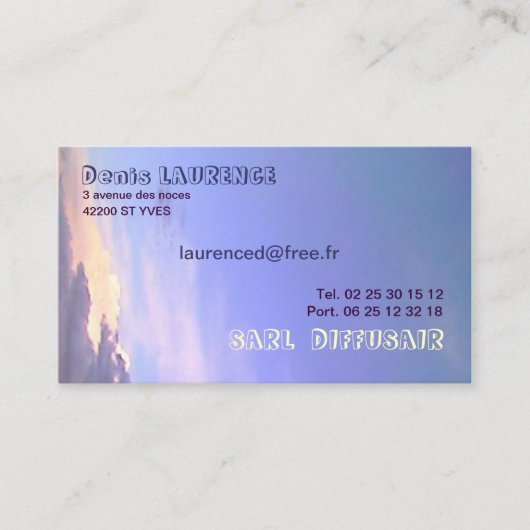 WORKSKAART EN NUAGE VISITEKAARTJE (Voorkant)