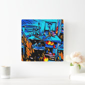 Workspace Lunch Art Vierkante Klok (Huis)