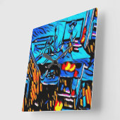 Workspace Lunch Art Vierkante Klok (Hoek)