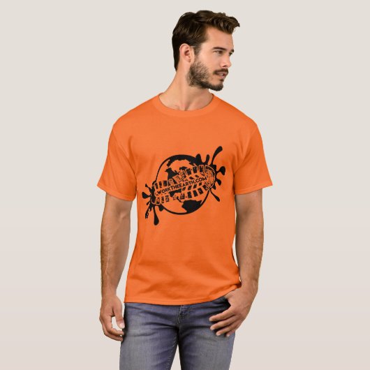 WorkTheEarth Safety Oranje Logo T T-shirt (Voorkant volledig)