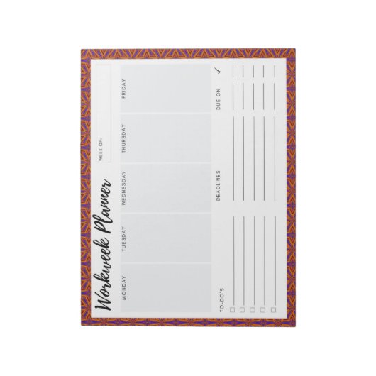 Workweek Planner Notitieblok (Linkerzijde)