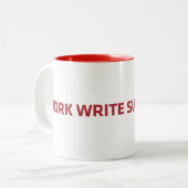 WorkWriteSubmitWait Tweekleurige Koffiemok (Voorkant links)