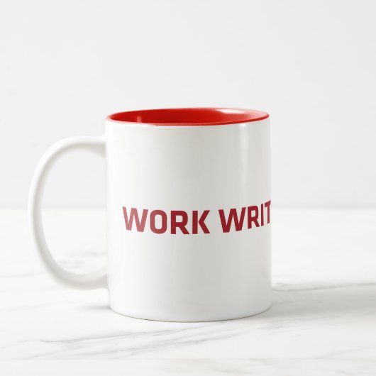 WorkWriteSubmitWait Tweekleurige Koffiemok (Links)