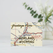 Worland Wyoming  Map Briefkaart (Staand voorkant)