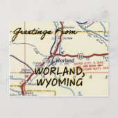 Worland Wyoming  Map Briefkaart (Voorkant)