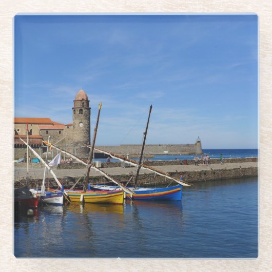 World2Celebrate: Collioure Glazen Onderzetter (Voorkant)