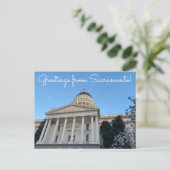 World2Celebrate: Groeten uit Sacramento! Briefkaart (Staand voorkant)