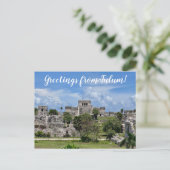 World2Celebrate: Groeten uit Tulum! Briefkaart (Staand voorkant)